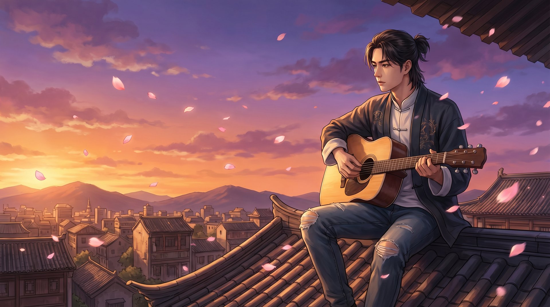 糖心动漫-屋顶吉他少年